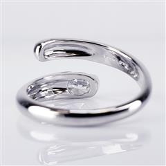 Bulgari GIA Certified Oval Diamond Bypass Ring in 18K White Gold